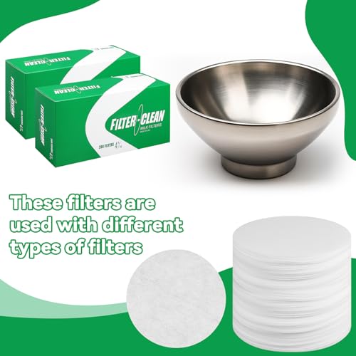 Hahafelt 200 Pack Milk Filter Discs Quick Flow Non-gauze Small 4-9/16" Od Replacement Filters Disks for Raw Milk Strainer 200 Discs Per Box | OD Replacement Strainer Discs, 200 Per Box Total, Fast Flow Non-clogging, Compatible with Raw Milk Filtering