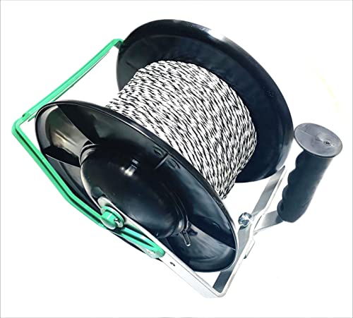 PK2 Electric Fence Polywire 6 Conductors 1312 Feet Pre-Spooled on 3:1 Standard Geared Reel - size: 1312 ft x 6 wires x 2 standard reel