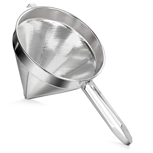 New Star Foodservice 34196 18/8 Stainless Steel China Cap Strainer, 7-Inch, Coarse Mesh