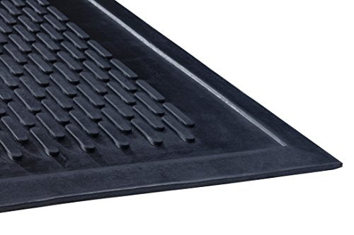 Guardian Clean Step Scraper Heavy-Duty Outdoor Rubber Floor Mat, 3ft x 10ft, Black, Scrapes Shoes Clean of Dirt, Snow, and Grime - size: 120"L x 36"W x 0.2"Th