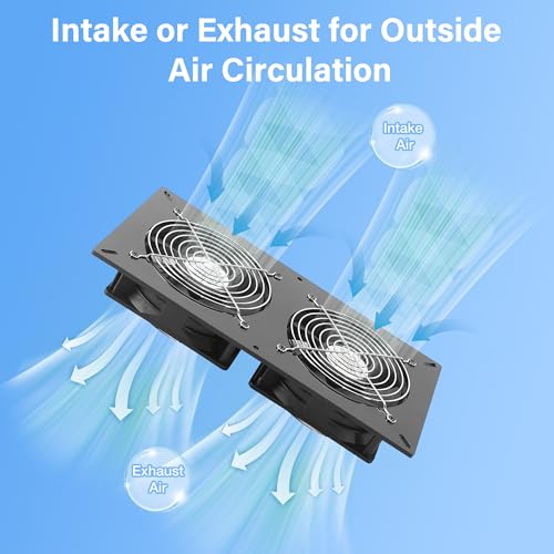 Fanspex Solar 2 Fan Kit Waterproofed for Chicken Coop, Greenhouse & Shed | High Velocity Solar Powered Fans for Outdoor Intake or Exhaust Air - size: 2 Fan Kit