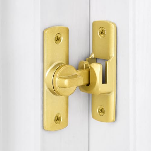 Gold Barn Door Latches,90/180 Degree Gate Lock_D | Aluminum Alloy Right Angle Door Lock Latch,Flip Gate Latches Hardware,Sliding Door Lock for Cabinets,Fence Gates,Pet Cage - color: Gold