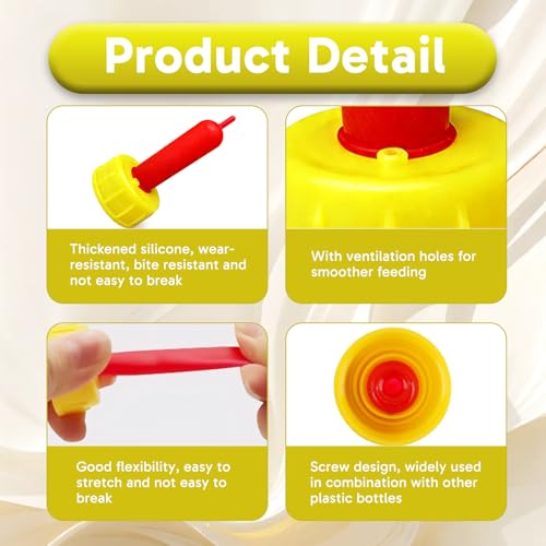 15 Pack Goat Nipples, Soft Goat Bottle Nipples for Baby Goats, Flexible Goat Nipples for Feeding Baby Goats, Replacement Livestock Feeding Nipples for Goat Milk Bottles