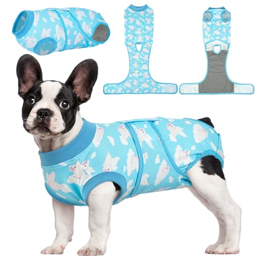 Kuoser Recovery Suit for Dogs Cats, Soft Dog Surgery Suit Female Male Spay | Professional Dog Onesie for Surgery, Substitute E-Collar & Cone, Prevent Licking Dog surgical suit Pet Neuter Suit - color: Fly Piggy, size: X-small (Back:8.3-11.4'', Weight:4-7