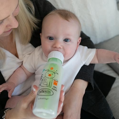 Dr. Brown's Anti-Colic Options+ Narrow Baby Bottle, Frog + Pig, 2-Pack - color: Orange & Green (Pig & Frog), size: 1 Count (Pack of 2)