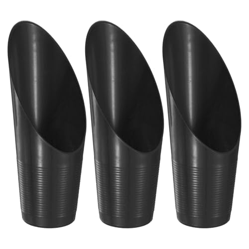 M METERXITY 3-Pack Bonsai Soil Scoops, Plastic Garden Soil Scoops Bucket Shovel Potting Scoopers for Transplanting/Flower Planting/Plant Succulent, Colorful Small Gardening Tools [Black] - color: Black