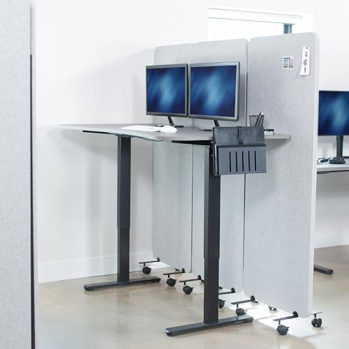 VIVO Freestanding 72 x 66 inch Privacy Panel, Mobile Cubicle Divider, x3 24 inch Wall Partitions, Gray, PP-3-T072G-M - size: 72"