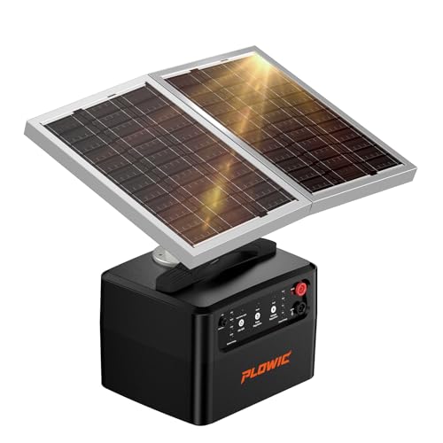 Solar Electric Fence Charger for Livestock: 30 Miles Solar Fence Charger, 12KV 1.5J Output Electric Fence Energizer with 12000mAh Battery, 15W Solar Panel, IP65 Waterproof for Poultry Garden