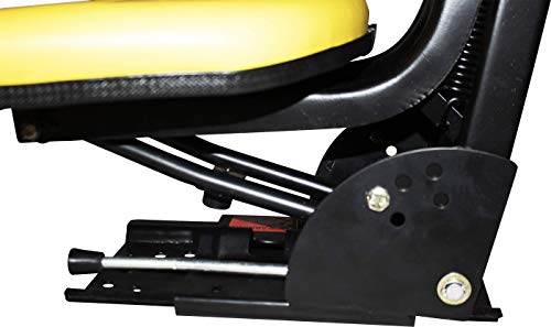TRAC SEATS YELLOW WAFFLE STYLE UNIVERSAL TRACTOR SUSPENSION SEAT WITH TILT FITS JOHN DEERE 2140 2150 2155 2240 2255 5310 5400 6110