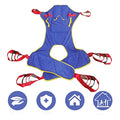 Full Body Patient Lift Sling, Head and Back Support, Toileting Transfer Slings, Split Legs with Commode Opening, 5 Handles, 6 Straps, Lifting Sling Medium Compatible with Various of Lifts - size: Medium