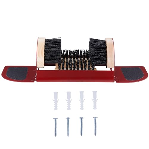 Legacy Boot Scrubber, Upgraded Bristles and Frame Strength - Shoe Scraper & Boot Cleaner Brush - color: Red