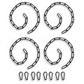4 Pack Gate Chain Lock for Outdoor Fence with Carabiner,1/8 x 20 Inch Black | Stainless Steel Link Chains No Fear of Being Bent, Easy to Adjust Barn Chain for Livestock Gate - size: 4-Pack