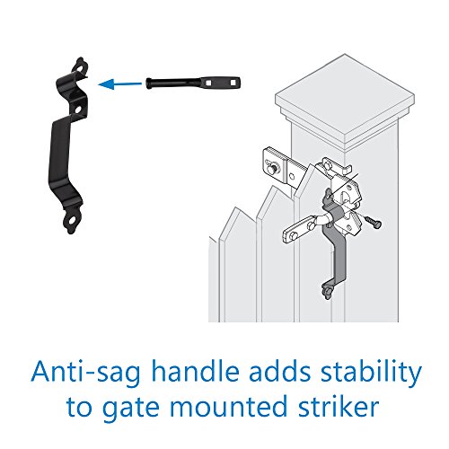 National Hardware N109-308 V8422 Deluxe Decorative T-Hinge Gate Kit Black Steel Finish Hinges with Latch Strike Pull for Wood Vinyl Metal Outdoor Fence Gates, 2 Count (Pack of 5) - size: Pack of 5