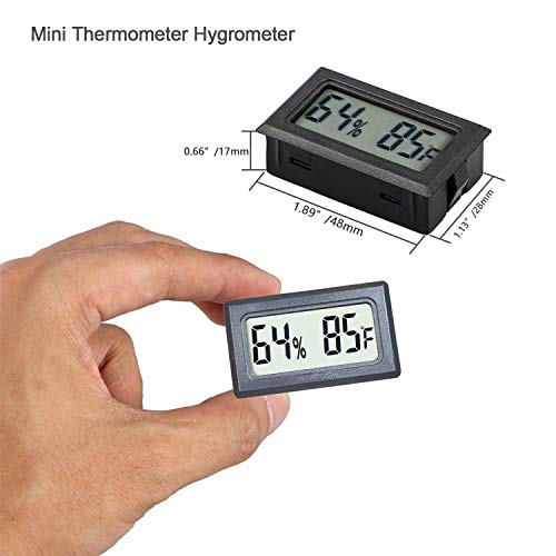 Reptile Thermometer Hygrometer Meter Indoor Temperature Gauge | Fahrenheit ℉ Mini Digital Humidity for Outdoor Office Humidors Jars Incubators Guitar Case