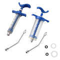 2Pcs Reusable Goats Syringe, 2 Drench Nozzle Adjustable Dosage Drench Gun Syringe for Bird, Cattle, Sheep, Goats, Horse, Pig, Dog Supplies, Pet Water Filler Tool (S+M-10ML+50ML) - size: S+M-10ML+50ML
