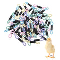 M METERXITY 50-Pack Adjustable Chick Leg Bands, 1.38" x 0.2" Polyester Chicken Leg Brace for Chicks/Ducks/Birds [Mixing 5 Colors - A] Poultry Leg Bands - color: Mixing5Colors-A