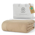 Threadmill Luxury Cotton Blankets for Twin Size Bed | All-Season 100% Cotton Twin Blanket for Bed | Herringbone, Soft & Cozy Fall Thermal Blanket, 350GSM, 68x92 inches | Beige | All-Season Thermal Throw Blanket, Soft & Breathable, Cozy Moisture-Wicking, O