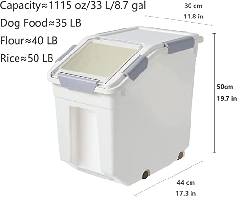 CITY BABY 2 Pack Airtight Flour Storage Container With Scoop,Dry Food, Sugar, Baking Supplies,Rice Container Set -BPA Free- Pet Food Storage Container,Dog Cat Birds Food Bin(50LB)