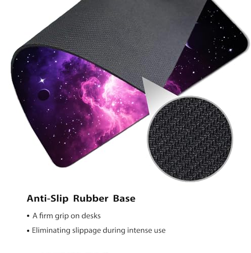 Cosmic Galaxy Nebula Mouse Pad 9.5" x 7.9", Purple & Teal Space Stars Cute Desk Mat, Dreamy Night Sky - color: Cosmic Galaxy