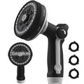 Garden Hose Nozzle | Heavy-Duty Metal Hose Sprayer Nozzle - 9cm/3.5" Ultra-Wide Spray, 8 Adjustable Nozzle Modes, Water Hose Nozzles for Watering, Cleaning, Pets & Car Washing (New Upgraded) - color: Grey+Black