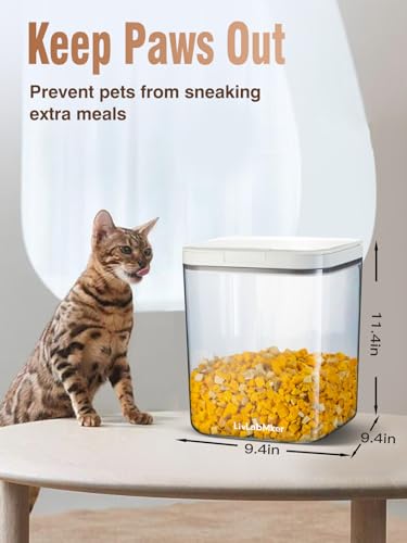 LivLab Mker 15 lb Airtight Pet Food Storage Container, 11 L, White | 11 L BPA-free bin with airtight pop-lock lid keeps up to 15 lb of dry dog or cat food, treats, rice, flour, or cereal fresh. - color: (D983)-11L