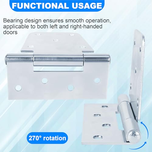 Heavy Duty Gate Hinges 3.5 inch 6 Pack Extra Thick Industrial T Hinges Barn Door Shed Door Hinges for Large Wooden Gates Wood Fence Outdoor - Zinc Iron Finish (Screws Included) - color: Silver, size: 3.5"-6 Pack
