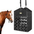 Dual Purpose Feed Horse Hay Bags, 1 Pack Large Black Oxford Fabric | Two-Sided Premium Oxford Hay Bags with Large Opening, Adjustable Dual-Purpose Strap for Easy Hanging - size: Large 1 Pack