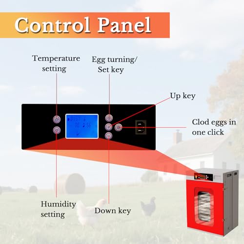 400 Eggs Incubator ，Automatic Incubator for Hatching Eggs, with Automatic Egg Turning and Temperature Humidity Control, Poultry Hatching Incubator for Chicken Duck Goose Quail Bird - color: 400 Eggs