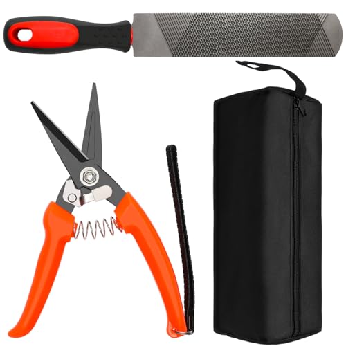 Goat Hoof Trimmer Kit, 8” Goat Hoof File Trimmer for Sheep | Double-Sided File/ Shears/ Storage Bag