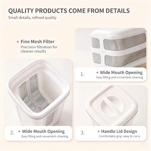 Premium Greek yogurt strainer with lid, 80-mesh stainless steel sieve | Make homemade high-protein Greek yogurt; works for soy milk & juice; airtight lid blocks fridge odor, reusable & space-saving