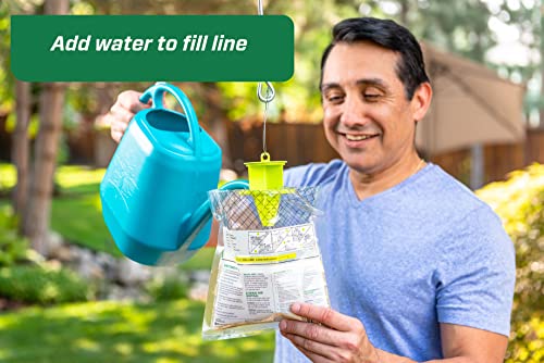 RESCUE! Outdoor Disposable Fly Trap – Hanging Fly Catcher with Attractant Bait, Fly Bag for Patio, Yard, Trash & Farm Areas – Easy-to-Use Outdoor Fly Control - 18 Traps