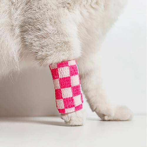 2 Inch x 5 Yards Pet Vet Wrap Self-Adhesive Cohesive Bandages for Dogs and Cats Non-Woven Fabric for Wound Care, Sprains, and Swelling,Pack of 12 Rolls