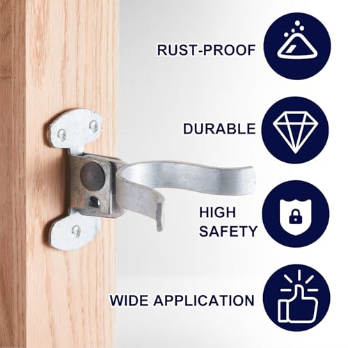 Zonon 2 Pcs Gate Fork Latch, Suitable for 1-5/8" Fork, Fence Latch Hardware Wall Mount for Chain Link Farm Fence Gate Flat Wooden Posts, Pressed Galvanized Steel - size: 1-5/8 Inch