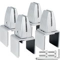4 Packs Sneeze Guard Support, Aluminum Vertical Partition Board Clamp, Acrylic Desk Divider Support Clamp, Desk Shield Privacy Panel Clamps for Clear Shield for Countertop Reception - size: Downclamp & 4pcs