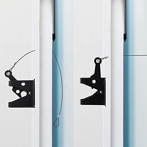 Moxweyeni 6 Pieces Gate Latch Cable Pull Latch String Fence Gate Lock Opener for Metal Vinyl Wooden Fences Adjustable, 19 Inch(Black,1.5mm) - color: Black, size: 1.5mm
