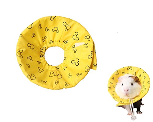 Hamster Rabbit Protection Cone Neck Recovery Collar - Small Animal Pets Elizabethan Collar Anti-Water Bite Sratch Risistant for Guinea Pig Mice Mouse Rats Ferret Squrrel (S, Yellow) - color: Yellow, size: S