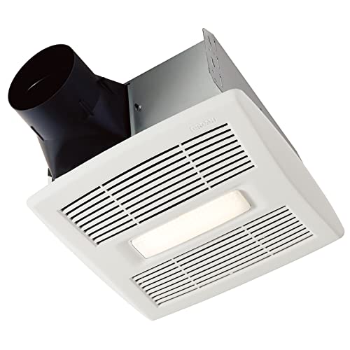 Broan-Nutone AE80BL InVent Series Single-Speed Fan with LED Light, Ceiling Room-Side Installation Bathroom Exhaust Fan, ENERGY STAR Certified, 0.7 Sones, , White , 80 CFM 0.7 Sones - size: 80 CFM .7 Sones