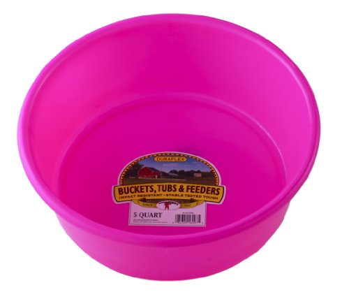 Little Giant® Plastic Utility Pan | Feed Pan | Durable & Versatile Livestock Feeding Bucket | Made in USA | 5 Quart | Hot Pink - color: Hot Pink, size: 5 Quarts