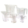 Winco 1 qt Clear 5 Piece Plastic Measuring Cup Set | Dishwasher safe, BPA-free, Stackable design, Heat resistant, Measuring, baking, or food-preparation - size: 5 Piece Set