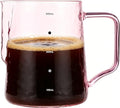 Toyvian Glass Milk Jug with Pink Scale, 500ml Heat-Resistant Borosilicate Coffee Pitcher Graduated Milk Frothing Cup with Spout Portable Glass Coffee Server for Espresso Latte Art Home Brewing