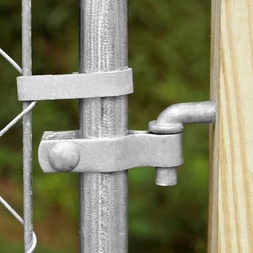 LANIAKEA 4PCS 8" J Bolt Gate Hinge J-Bolt Chain Link Fence Gate Hinge Heavy Duty Threaded Hinges for Cattle Corral Panels - size: 8in