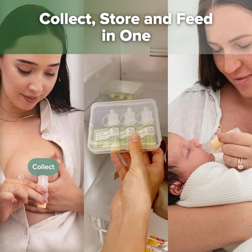 haakaa Silicone Colostrum Collector 6ml/6pcs Pack | World-first design, 3-in-1 Collector, Safe food-grade silicone-BPA Free, Ready-to-use pack,Replace disposable syringes - size: 6 Count (Pack of 1)-6ml