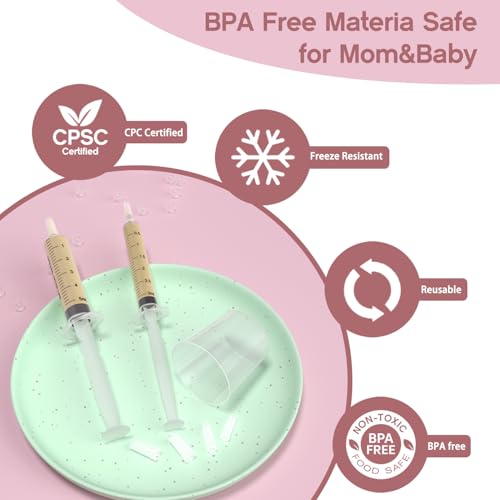 60 Sets 1/3/5Ml Colostrum Collector Kit Include 1/3/5ml*20 No Needle Sterile Syringes with Cap, 4 Measuring Cup, 6 Zip-lock Storage Bags, 60 Labels for Breast Milk Collector - size: 60pcs-1ml/3ml/5ml