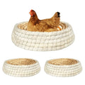 Chicken Nest for Chicken Coop, Handmade Woven Flat Base Straw - 2 Pack 15.5"x15.5"x3.5" Premium Laying Hen Nesting Pads (2 nest)