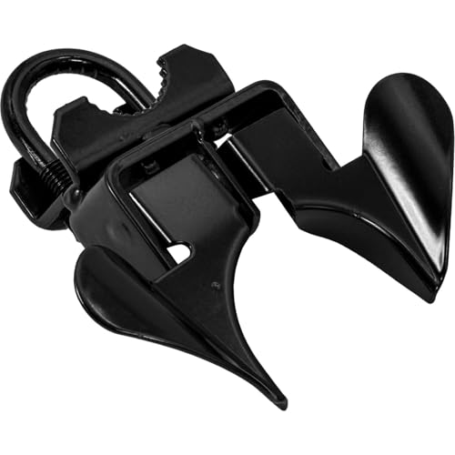 -Black Powder Coated Chain Link Fence Butterfly Gate Latch - 1-3/8" Gate Frame and 2-3/8" Gate Post - Fence Gate Latch with Hole for Padlock - size: 1-3/8" X 2-3/8"