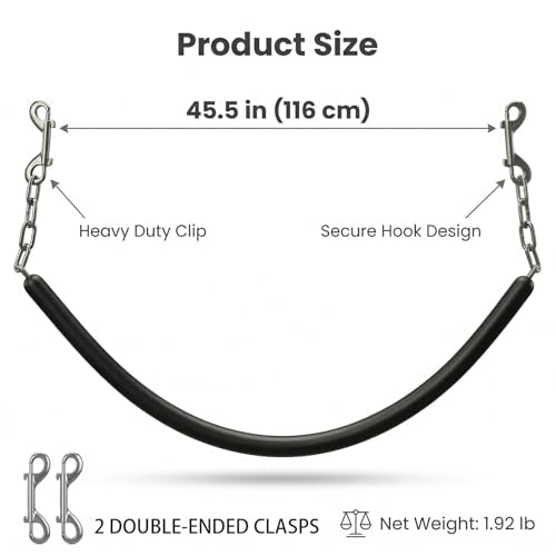Lontcs Rubber Covered Horse Stall Chain | Stall Guard Gate Chain with 2 Double-Ended Snaps, Barn Door Fence Hardware,Horse Accessories for Real Horses 45.5 Inch Long