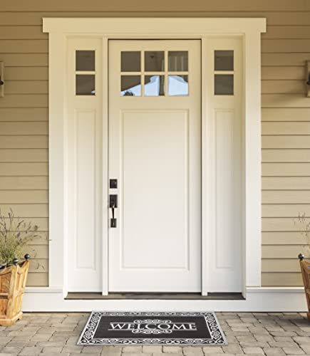 DII Rubber Doormats Collection All Weather, 18x30, Silver Welcome Scroll - color: Silver Welcome Scroll, size: 1'6" x 2'6" (Rectangular)