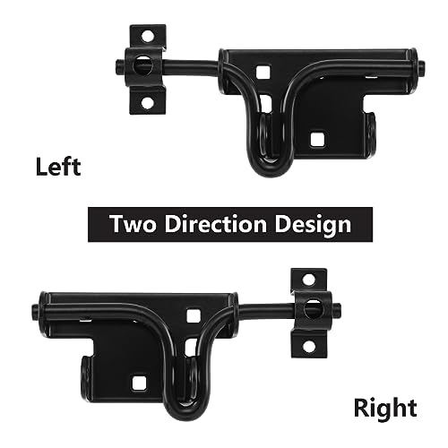 HOME MASTER HARDWARE Heavy Duty Slide Bolt Gate Latch, 1 Pack Door Latch | Metal Sliding Bolt Door Lock with Padlock Hole, Suitable for Fence, Barn, Shed, Interior, Outdoor, Included Screws, Black