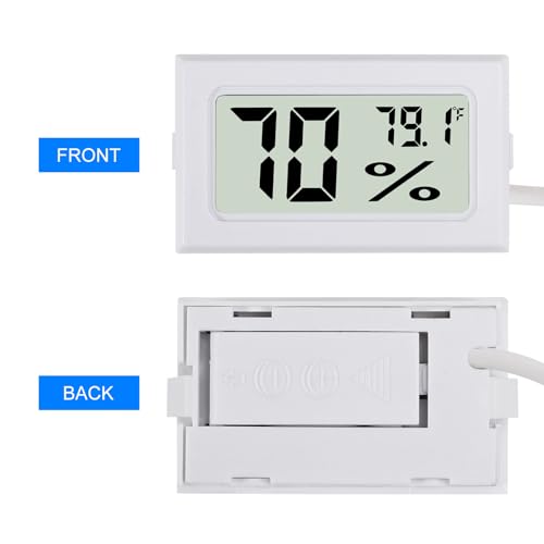 3Pcs Fahrenheit Thermometer Hygrometer Mini Digital with Probe Electronic Temperature Humidity Gauge Meters Indoor LCD Display for Humidors,Greenhouse,Garden,Incubator Reptile Terrarium