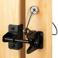 4" Self-Locking Gate Latch for Wooden Fence with Cable Pull, 1pcs | Automatic heavy duty fence latch, gravity gate latch for metal gates, secure pool garden shed, black, with spring cable pull - size: Upgrade